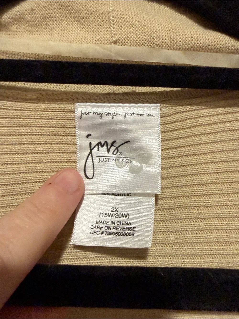 Just My Size Beige Open-Front Short Sleeve Cardigan